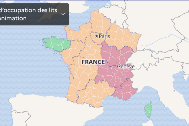France Covid Map December 23 Icu Bed Occupancy Rate Per Region Sortiraparis Com
