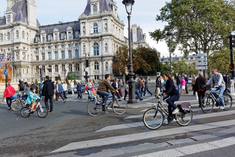 Les 4 premiers arrondissements de Paris piétons, sans voiture, ce