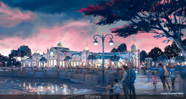 Disneyland Paris: extension of the Walt Disney Studios, the lake area is revealed with concept art