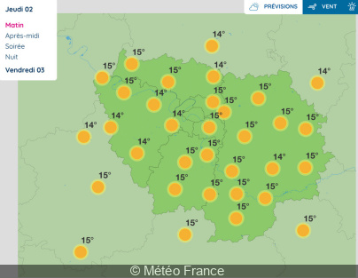 Weather forecast in Paris and Ile-de-France on Wednesday 1 and Thursday 2 September 2021