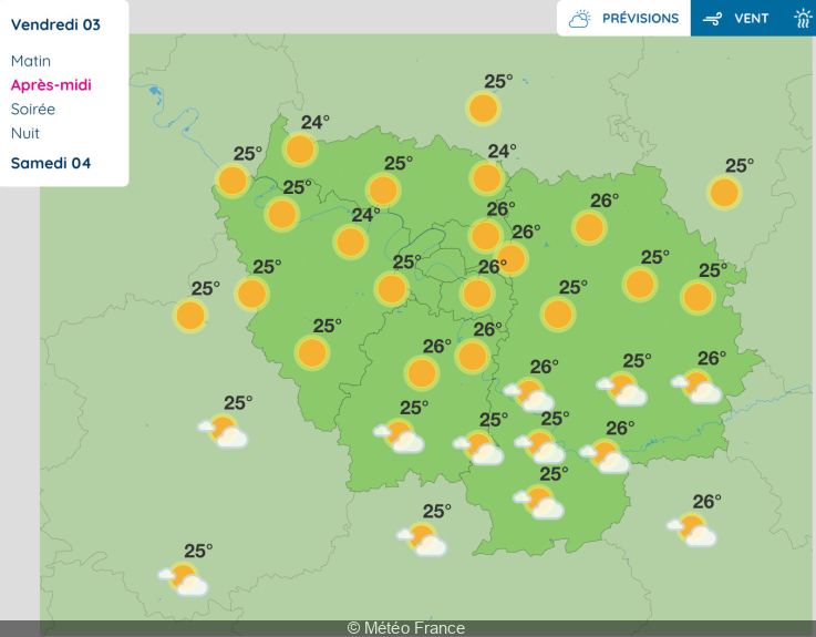 Weather in Paris and Ile-de-France on Thursday 2 and Friday 3 September 2021